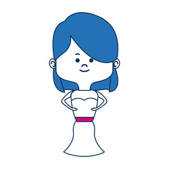 cute cartoon woman pretty elegant clothes vector illustration