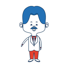 cute man cartoon standing formal clothes character vector illustration