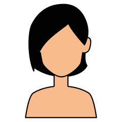 beautiful woman shirtless avatar character vector illustration design