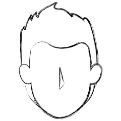 young man head avatar character vector illustration design