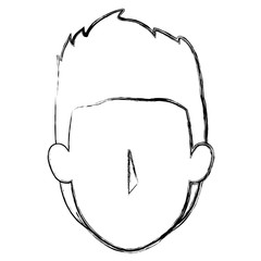 young man head avatar character vector illustration design