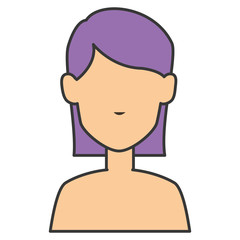 beautiful woman shirtless avatar character vector illustration design