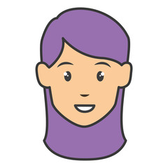 beautiful woman head avatar character vector illustration design