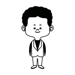 cute man cartoon standing formal clothes character vector illustration