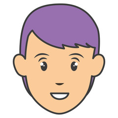 Obraz premium young man head avatar character vector illustration design