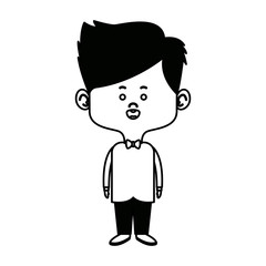 cute man cartoon standing formal clothes character vector illustration
