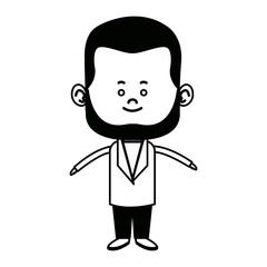 cute man cartoon standing formal clothes character vector illustration