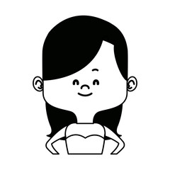 young woman portrait character lady cute vector illustration