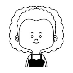 young woman portrait character lady cute vector illustration