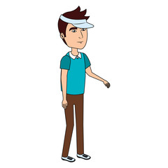 golfer playing avatar character vector illustration design