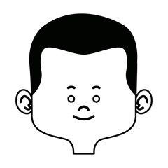 cartoon man face avatar character male cute vector illustration