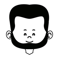 cartoon man face avatar character male cute vector illustration