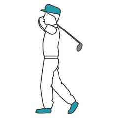 golfer playing avatar character vector illustration design