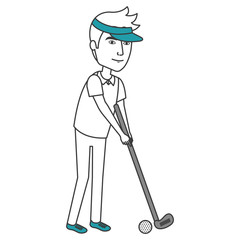 golfer playing avatar character vector illustration design