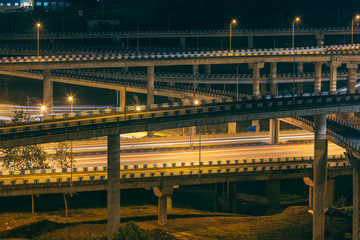 view of Huang Jue Wan interchange at night in Chongqing,China.