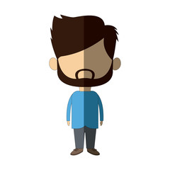 cute man cartoon standing formal clothes character vector illustration