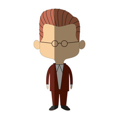 cute man cartoon standing formal clothes character vector illustration