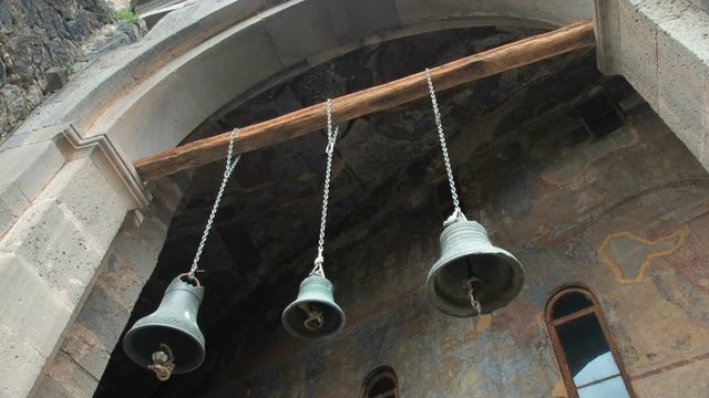 Bells in Vardzia Cave Monastery. Church of the Assumption of the Virgin