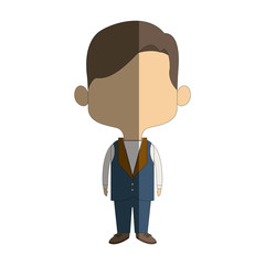 young happy groom man wear suit married vector illustration