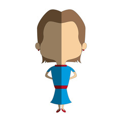 cute cartoon woman pretty elegant clothes vector illustration