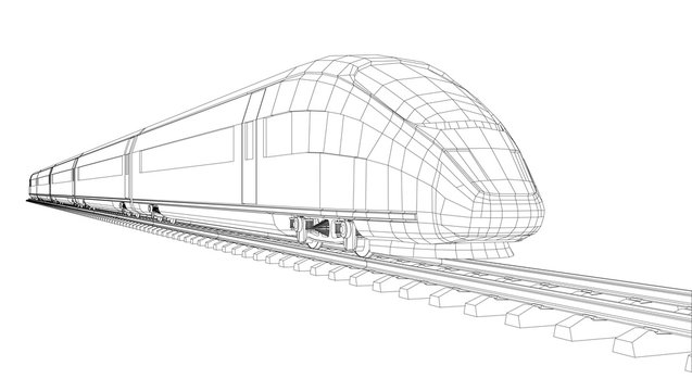 Modern speed train silhouette