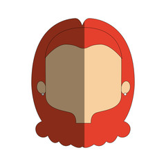 pretty girl face female character head vector illustration