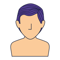 young man shirtless avatar character vector illustration design