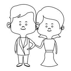 couple of young people man and woman hold hands vector illustration