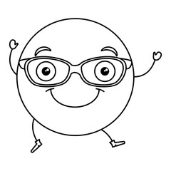 emoticon with glasses character vector illustration design