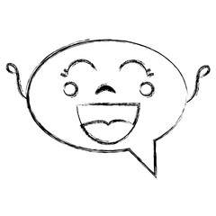 speech bubble message kawaii character vector illustration design