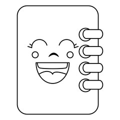 notebook school kawaii character vector illustration design