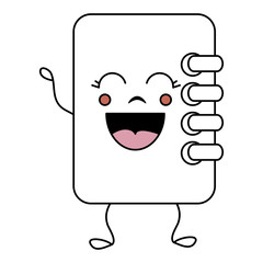 notebook school kawaii character vector illustration design