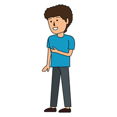 young man avatar character vector illustration design