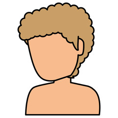 young man shirtless avatar character vector illustration design