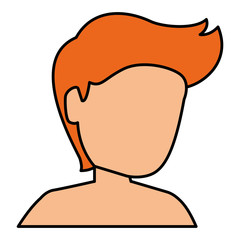 young man shirtless avatar character vector illustration design