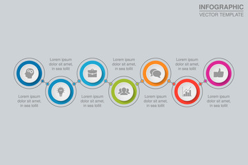 Vector infographic template for diagram, graph, presentation, chart, business concept with 7 options.
