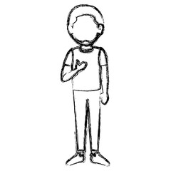 young man avatar character vector illustration design