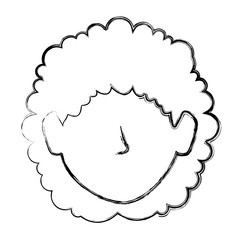 beautiful woman head avatar character vector illustration design
