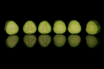 Japanese sliced cucumber on black
