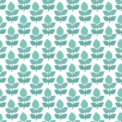 Seamless pattern of twigs and leaves.