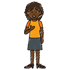 black beautiful woman avatar character vector illustration design