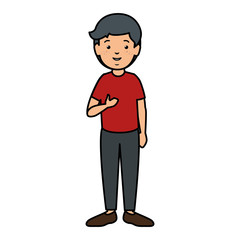 young man avatar character vector illustration design