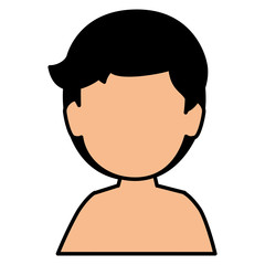 young man shirtless avatar character vector illustration design