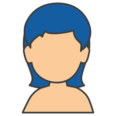 beautiful woman shirtless avatar character vector illustration design