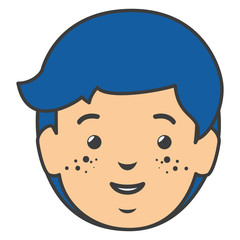 young man head avatar character vector illustration design