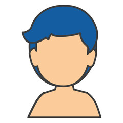 young man shirtless avatar character vector illustration design