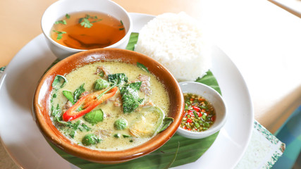 green curry beef or beef soup (Thai food)