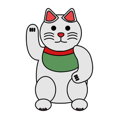 Fototapeta na wymiar japanese cat luck icon vector illustration design