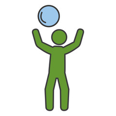 player with ball silhouette vector illustration design