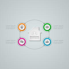 Vector infographic template for diagram, graph, presentation, chart, business concept with 4 options.